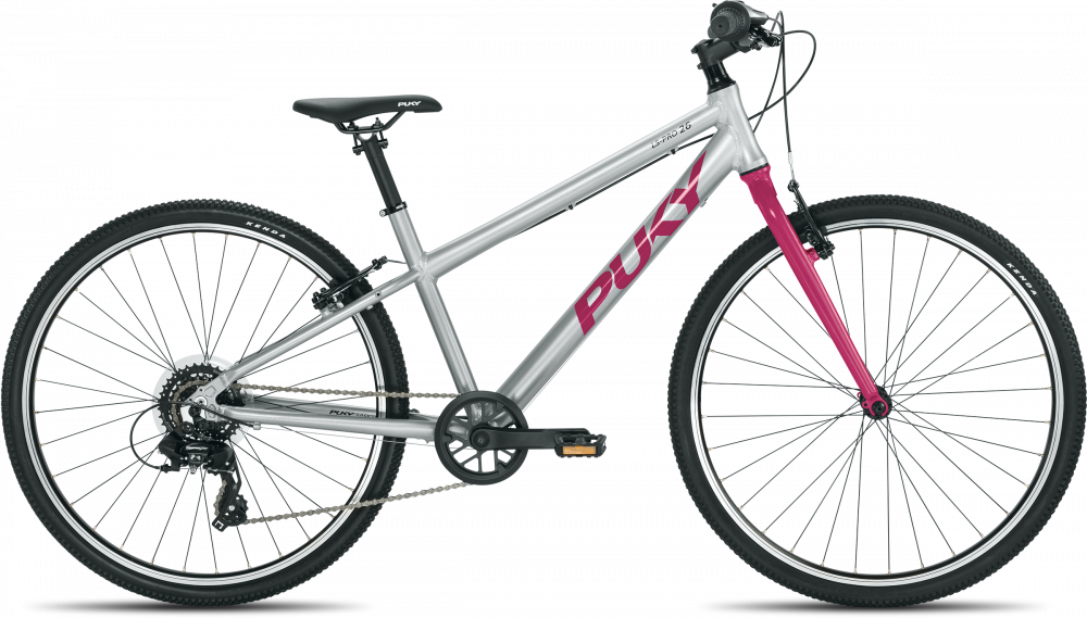 PUKY LS-PRO 26-8 Alu 26" - Sølv/Lyserød Børnecykel Tilbud