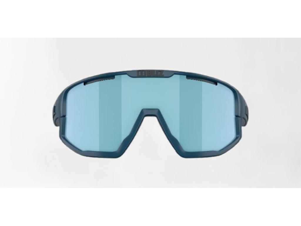 Bliz Fusion Small (25) - Cykelbriller - Smoke Mirro/Ice Blue Lens - Mat Blå