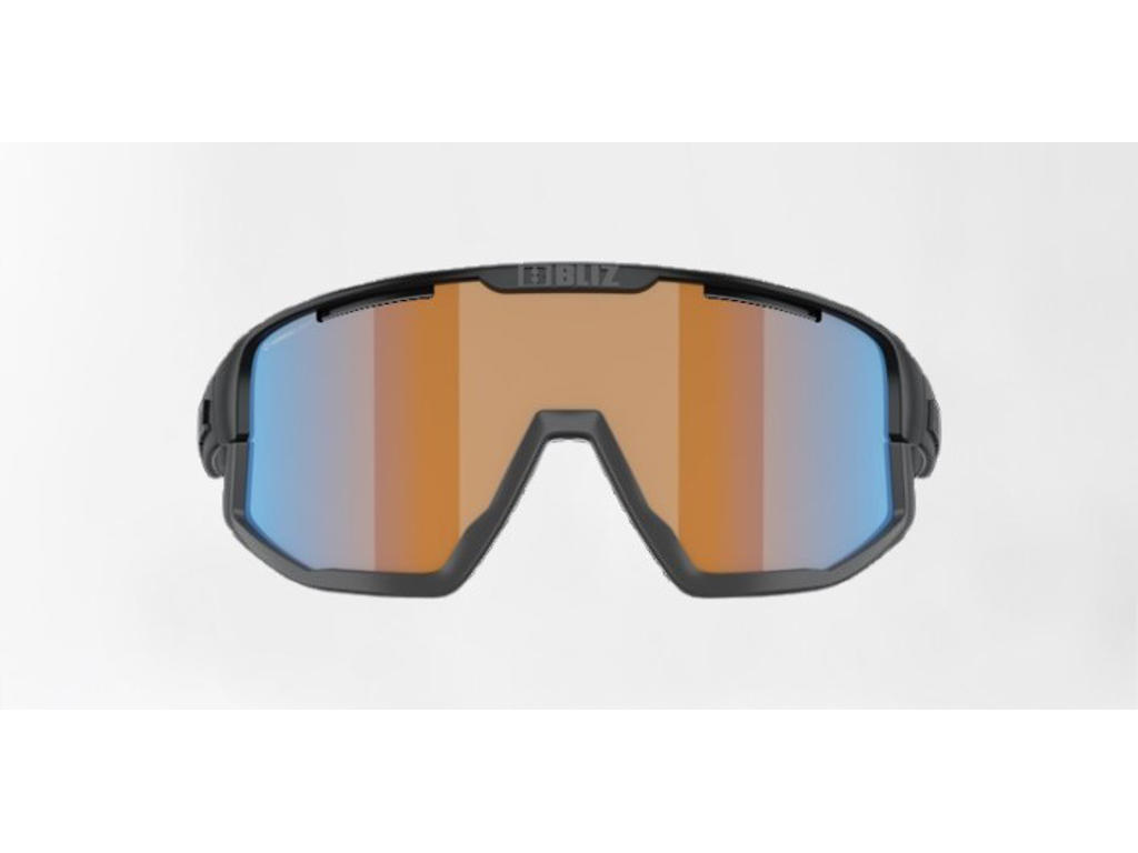 Bliz Fusion Small (25) - Cykelbriller - Coral/Orange Mirro blue Lens - Mat Sort
