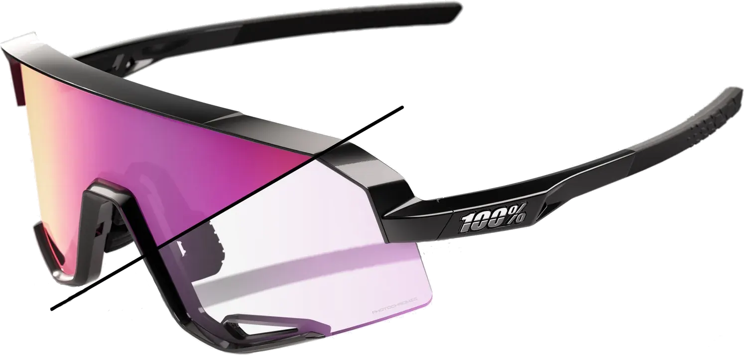 100% SLENDALE - Gloss Black - Photochromic Purple Mirror    196261054521