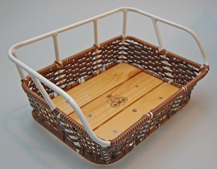 Hvid, Brun Avenue plast rattan cykelkurv m/hvid alu top    5707965106772