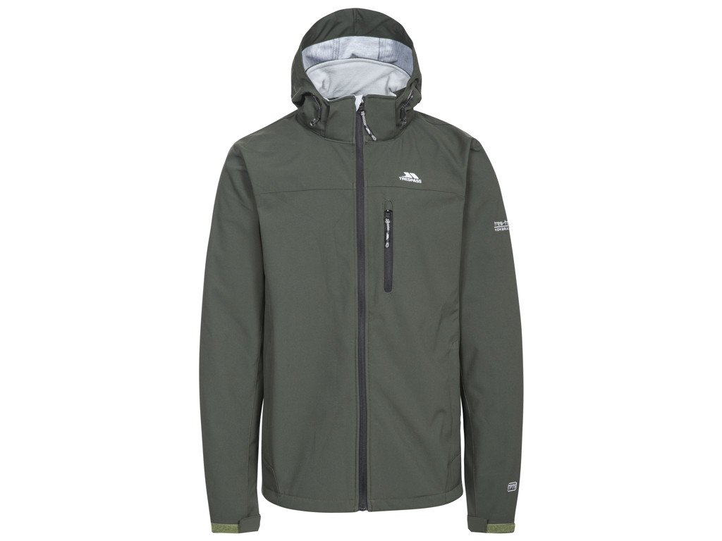 Trespass Stanford - Softshell jakke med hætte - Oliven - Str. M